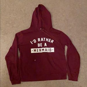 I’d Rather Be A Mermaid Burgundy Sweatshirt